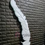 Decorative Feather Wall Sculpture (152.4 cm × 45.7 cm × 5.1 cm/60" × 18" × 2", 5000 g) | Modern Fiberglass Art with Marble Powder | Contemporary Home Decor by Jaipurio