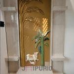 Cow Calf with Banana Tree Wall Sculpture (137.2 cm × 61.0 cm × 10.2 cm/54" × 24" × 4", 5000 g) | Sacred Art with Marble Finish | Traditional Home Decor by Jaipurio