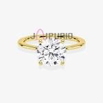 Round Cut Moissanite Diamond Solitaire Ring (0.95-4.55 CT) | Sterling Silver 2mm Band | Premium Lab Diamond Alternative