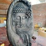 Buddha Sculpture for Wall & Table (91.4 cm × 45.7 cm × 10.2 cm/36" × 18" × 4", 6000 g) | Zen Spiritual Art | Premium Fiberglass with Marble Powder by Jaipurio