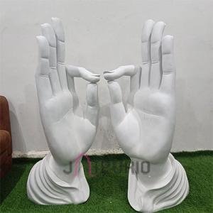 Buddha Meditation Mudra Hand Statue (121.9 cm × 50.8 cm × 38.1 cm/48" × 20" × 15", 35000 g) | Sacred Zen Art | Premium Indoor/Outdoor Fiberglass with Marble Powder