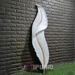 Decorative Feather Wall Sculpture (152.4 cm × 45.7 cm × 10.2 cm/60" × 18" × 4", 7000 g) | Modern Art | Premium Fiberglass with Marble Powder