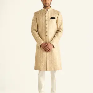 The Ambi Stripe Achkan (S-XL) | Sophisticated Striped Formal Wear | Contemporary Stripe Collection by Jaipurio