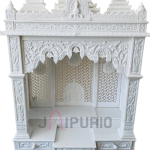 Marble Home Temple: Grand Hand-Carved Mandir | Luxurious Spiritual Centerpiece