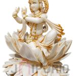 Marble Krishna On Lotus (Divine Flute Player) Exquisite Home Decor