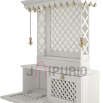 Puja Mandir with Storage: Compact 124.6cm Home Temple | Elegant Spiritual Decor