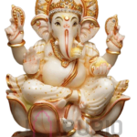 Marble Ganesha Statue: Divine 29CM Pure Masterpiece | Luxury Temple Art | Authentic Craftsmanship | Sacred Stone Sculpture