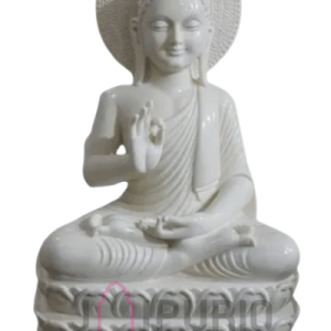 Gautama Buddha Statue: Serene Marble Sculpture | Handcrafted Zen Decor, Meditation Gift | Enlightenment Symbol | Buy Authentic Indian Buddhist Art