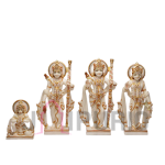 Ram Darbar Statue in Marble: Divine Family Masterpiece | Luxury Temple Art | Authentic Indian Craftsmanship | Sacred Stone Art