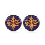 Blue Sebka Cufflinks | Moorish-Inspired Enameled Cufflinks | Jaipurio