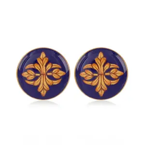 Blue Sebka Cufflinks | Moorish-Inspired Enameled Cufflinks | Jaipurio