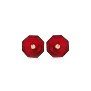 Red Hydro Quartz Cufflinks | Handcrafted Luxury | Refined Accessories | Jaipurio