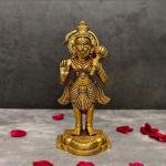 8" Large Brass Hanuman Idol | Temple Grade Murti | Sacred Divine Statue