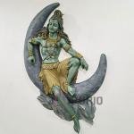 Lord Shiva with Moon Wall Sculpture | Majestic 152.4 × 121.92 × 30.48 cm Fiberglass Art | Premium 20000 gm Divine Masterpiece | Sacred Decor