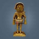 9" Brass Standing Hanuman Idol | Pure Devotion Murti | Temple Art Statue