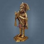 9" Brass Standing Hanuman Idol | Pure Devotion Murti | Temple Art Statue