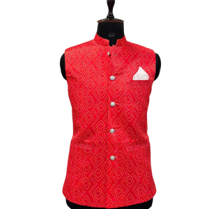 Jaipuri Bandhej Modi Jacket - Zardozi Zenith Palace Heritage | Jaipurio