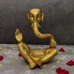 8" Pure Brass Atma Ganesh Idol | Sacred Spiritual Form | Divine Grace Statue