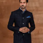 The Plaid Bandhgala Suit (S-XL) | Modern Pattern Formal Wear | Designer Check Collection by Jaipurio