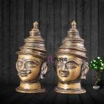 Vintage Brass Shiv Gauri Mukhalingam Pair - Divine Unity Idols for Spiritual Home Decor