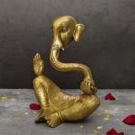 8" Pure Brass Atma Ganesh Idol | Sacred Spiritual Form | Divine Grace Statue