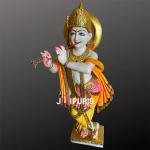 Hand-Carved Marble Krishna Statue | 91.44 CM Spiritual Sculpture | Traditional Indian Artistry