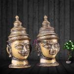 Vintage Brass Shiv Gauri Mukhalingam Pair - Divine Unity Idols for Spiritual Home Decor