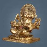 Pure Brass Superfine Panchmukhi Hanuman Blessing Statue 10" | 4.8 kg Finely Detailed | Invoke Divine Blessings | 9" Width, 5" Depth | Spiritual Elegance