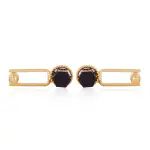 Black Onyx Bar Cufflink | Natural Stone | Gold Accent | Jaipurio