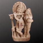 3 Feet Radha Krishna Hand Carved Brown Sandstone Statue | Jaipurio