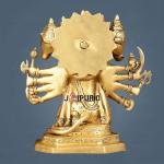 Powerful Brass Superfine Panchmukhi Hanuman Sculpture 11" | Intricate Carvings | 7.5 kg Strength Invoking | 10.5" Width, 6" Depth | Spiritual Sanctuary Enhancer