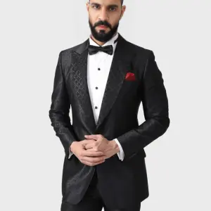 The Arched Pattern Tuxedo Jacket | Premium Designer Formal Wear | Jaipurio Collection