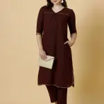 Classy Wine Kurti-Palazzo Set | Premium Cotton Blend | Contemporary Ethnic Fashion | Modern Two-Piece Set | Perfect Party Wear | Size XS-XXL | Jaipurio