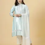 Alluring Sky Blue Silk Kurti-Palazzo Set | Premium Pure Silk | Luxury Ethnic Fashion | Contemporary Two-Piece Set | Size XS-XXL | Jaipurio