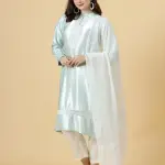 Alluring Sky Blue Silk Kurti-Palazzo Set | Premium Pure Silk | Luxury Ethnic Fashion | Contemporary Two-Piece Set | Size XS-XXL | Jaipurio