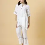 Alluring White Cotton Co-Ord Set | Premium Cotton Fabric | Contemporary Fashion | Modern Two-Piece Set | Perfect Summer Wear | Size XS-XXL | Jaipurio