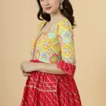 Stylish Multicolor Sanganeri Frock Kurti-Palazzo Set | Traditional Hand Block Print | Premium Cotton | Ethnic Fashion | Size XS-XXL | Jaipurio