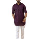 Purple Hunting Style Kurta-Pajama Set | Premium Cotton Traditional Ethnic Wear | Classic Men's Formal & Festive Ensemble | Timeless Design