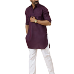 Purple Hunting Style Kurta-Pajama Set | Premium Cotton Traditional Ethnic Wear | Classic Men's Formal & Festive Ensemble | Timeless Design