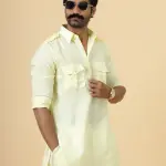 Light Yellow Cotton Hunting Style Kurta-Pajama Set | Premium Traditional Ethnic Wear | Classic Men's Formal & Festive Ensemble | Summer Perfect