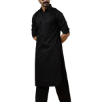 Classy Black Pathani Kurta-Salwar Set | Premium Cotton Traditional Ethnic Wear | Luxury Men's Formal & Festive Ensemble | Timeless Design