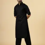 Classy Black Pathani Kurta-Salwar Set | Premium Cotton Traditional Ethnic Wear | Luxury Men's Formal & Festive Ensemble | Timeless Design