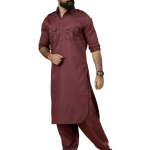 Classy Maroon Pathani Kurta-Salwar Set | Premium Cotton Traditional Ethnic Wear | Luxury Men's Formal & Festive Ensemble | Timeless Design