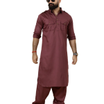 Classy Maroon Pathani Kurta-Salwar Set | Premium Cotton Traditional Ethnic Wear | Luxury Men's Formal & Festive Ensemble | Timeless Design