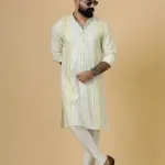 Alluring Yellow Dual Color Mirror Embroidered Kurta-Pajama Set | Premium Handcrafted Ethnic Wear | Luxury Men's Traditional & Festive Ensemble