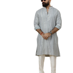 Alluring Grey Dual Color Mirror Embroidered Kurta-Pajama Set | Premium Handcrafted Ethnic Wear | Luxury Men's Traditional & Festive Ensemble