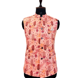 Saffron Silk Modi Jacket - Traditional Collection Luxury Silk | Jaipurio