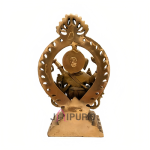 Brass Ganpati with Aureole: 12.7x11.43x30.48cm Temple Art | Divine Prabhavali Design | Sacred Pooja Room Statue | Premium Showpiece