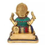 Supreme Lord Ganesha with Modak Plate: 22.9x17.8x30.05cm Brass Statue | Temple Grade Divine Art | Sacred Blessing Murti | Premium Design