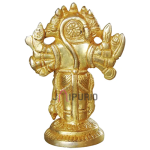 Panchmukhi Hanuman Ji Brass Showpiece: 3x1.5x4 inch Five-Faced Idol | Compact Sacred Art | Divine Protection Statue | Perfect Size Murti